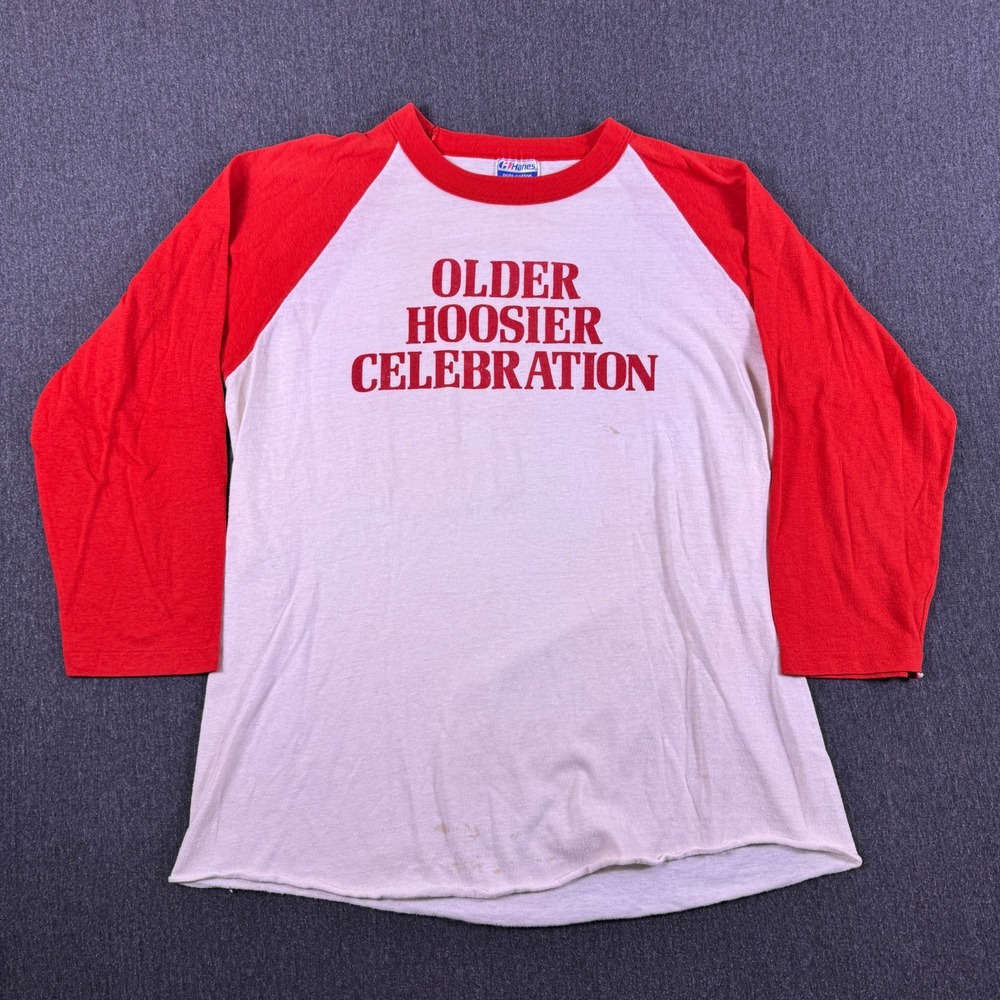 Vintage Hanes Older Hoosier Celebration Mens Poly-Cotton T-Shirt Size Large